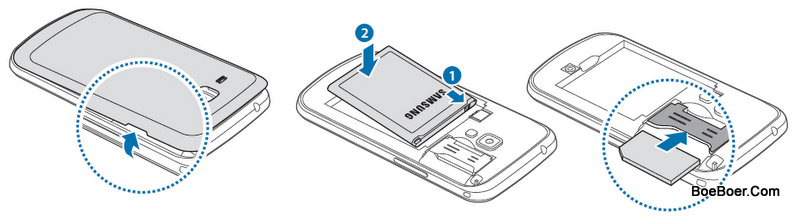 Samsung Galaxy Trend Plus GT-S7580 Open Back Cover Casing, Insert SIM, Assemble Battery Tutorial